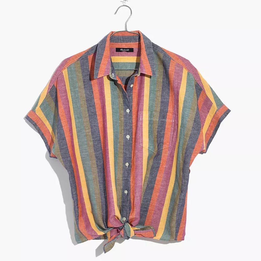 Madewell Linen Cropped Blouse
